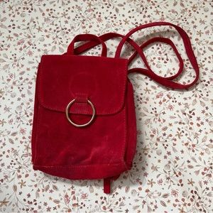 💗SOLD💗 ASOS Red Suede Backpack Purse